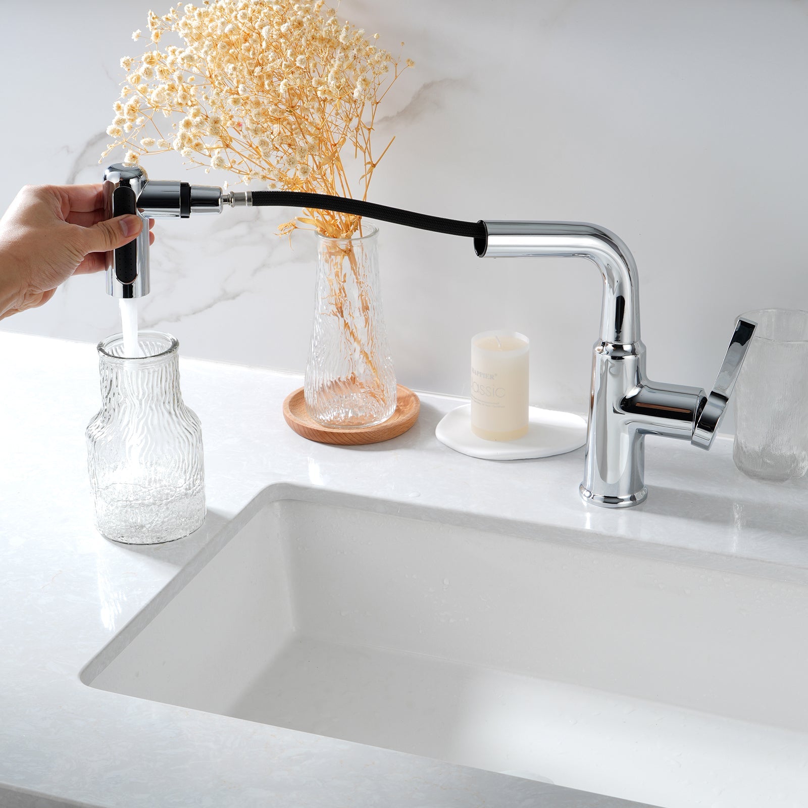 Lefton Single Handle Pull - Out Liftable Bathroom Faucet - BF2209-1