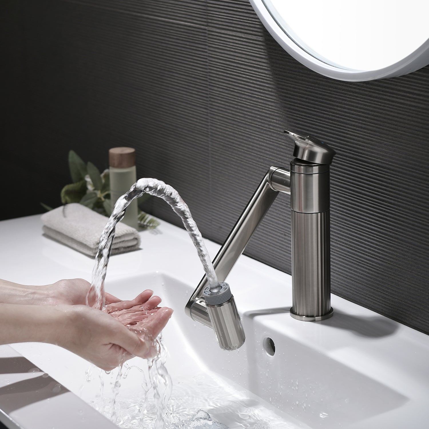 Lefton 360° Rotatable Single - Hole Faucet - BF2208 - Bathroom Faucets - Lefton Home