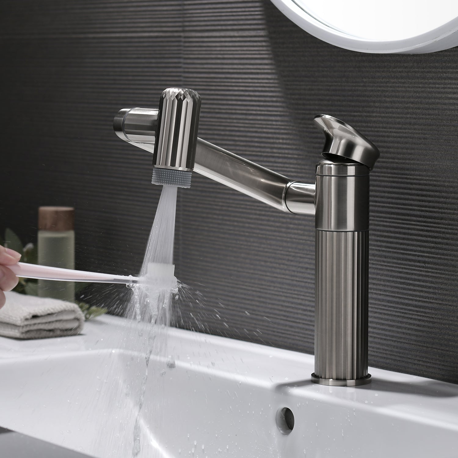 Lefton 360° Rotatable Single - Hole Faucet - BF2208 - Bathroom Faucets - Lefton Home