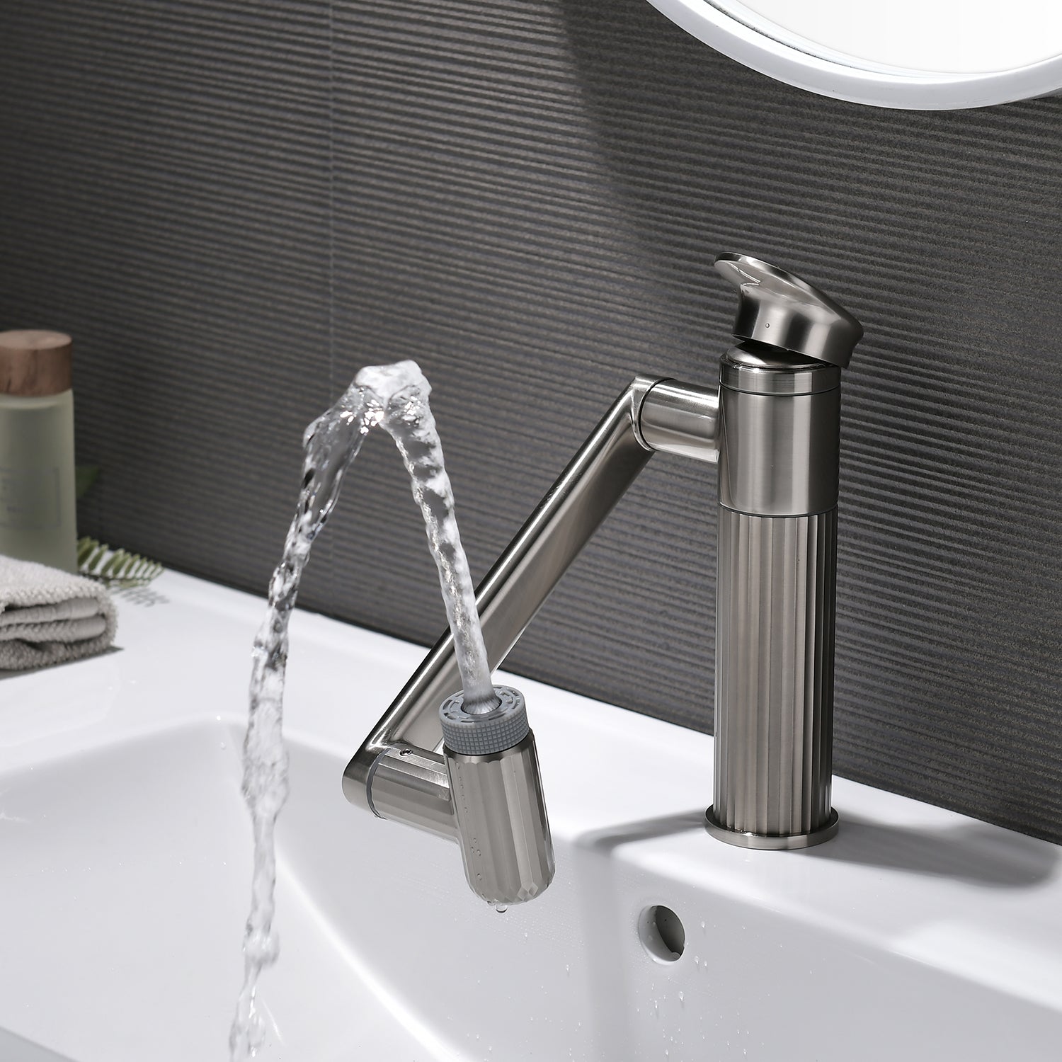 Lefton 360° Rotatable Single - Hole Faucet - BF2208 - Bathroom Faucets - Lefton Home