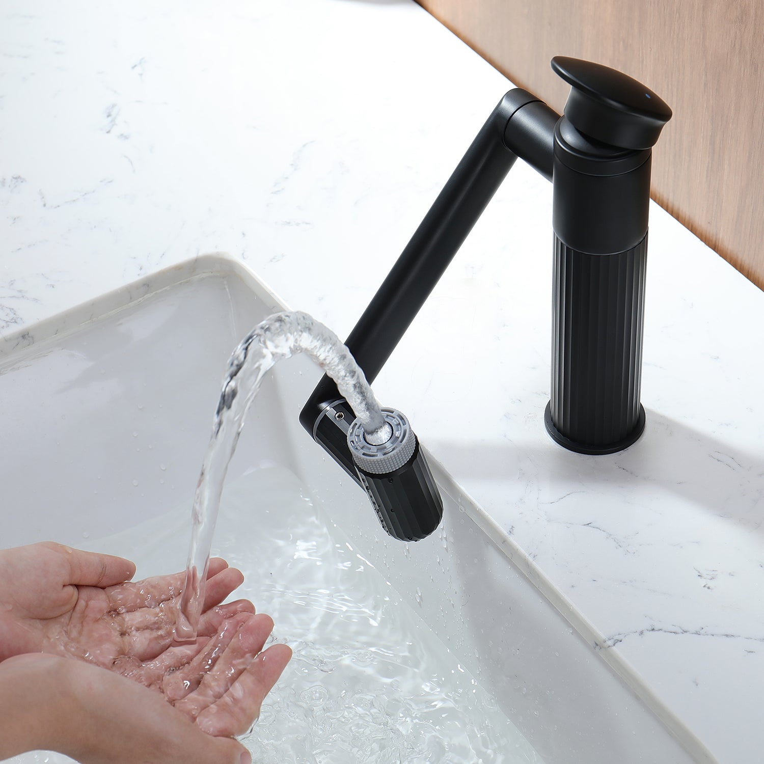 Lefton 360° Rotatable Single - Hole Faucet - BF2208 - Bathroom Faucets - Lefton Home