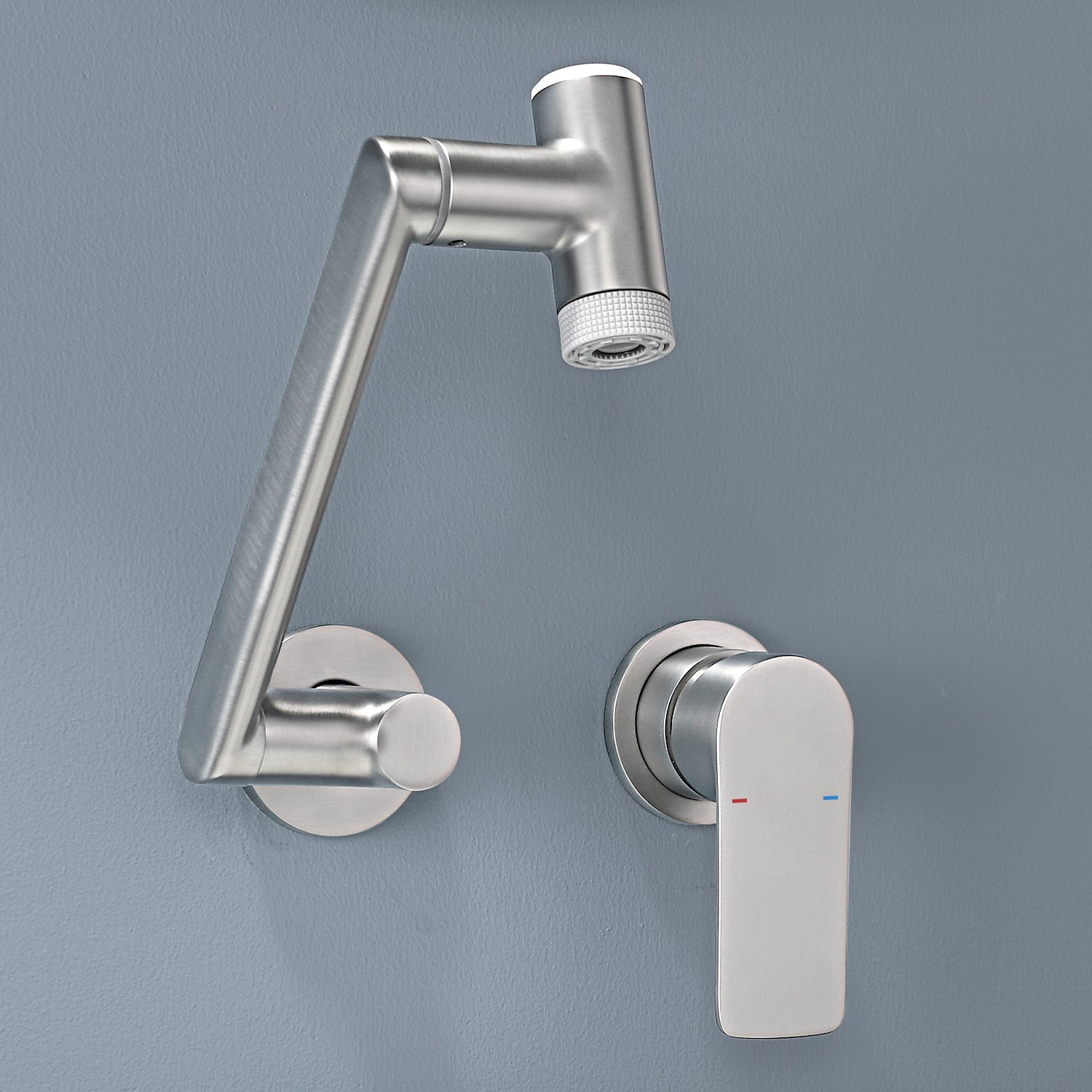 Lefton Single-Handle Wall Mount Bathroom Faucet with Temperature Display-BFWM2401 -Bathroom Faucets- Lefton Home