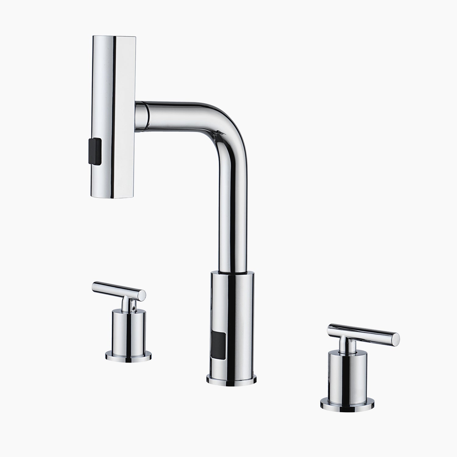 Lefton Two - Handle Widespread Waterfall & Pull - Out Bathroom Faucet with Temperature Display - BFWS2401