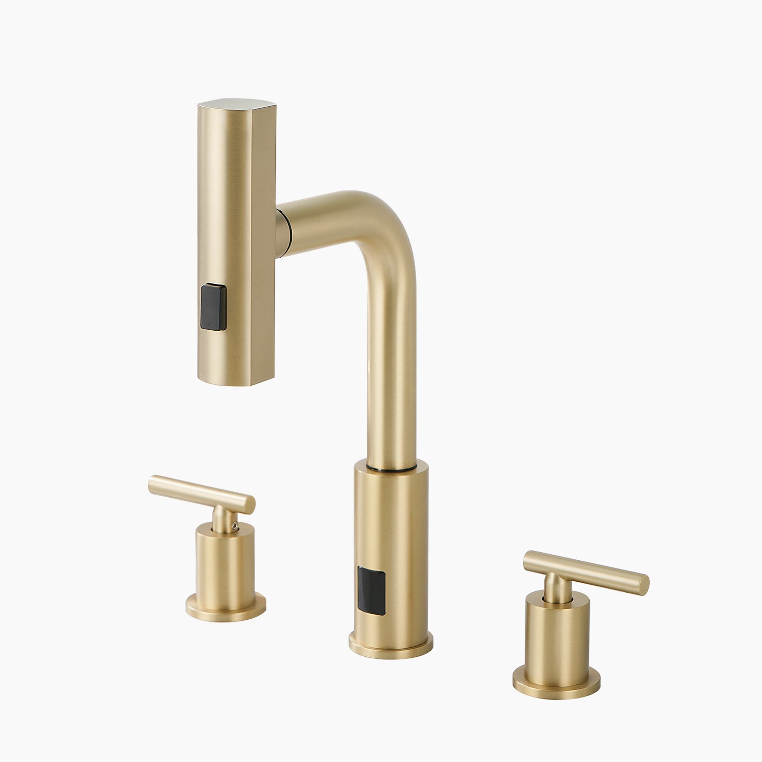 Lefton Two - Handle Widespread Waterfall & Pull - Out Bathroom Faucet with Temperature Display - BFWS2401 - Bathroom Faucets - Lefton Home