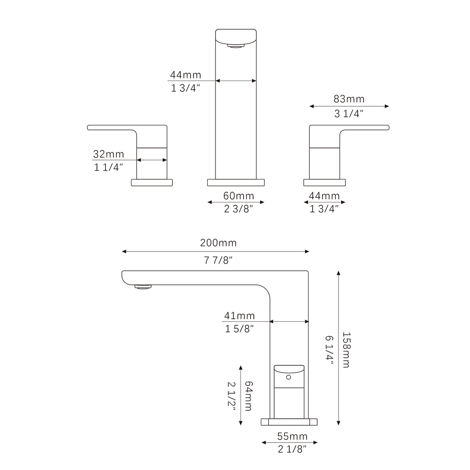 Lefton Widespread 2 - handle Bathroom Faucet with Temperature Display - BFWS2402 - Bathroom Faucets - Lefton Home