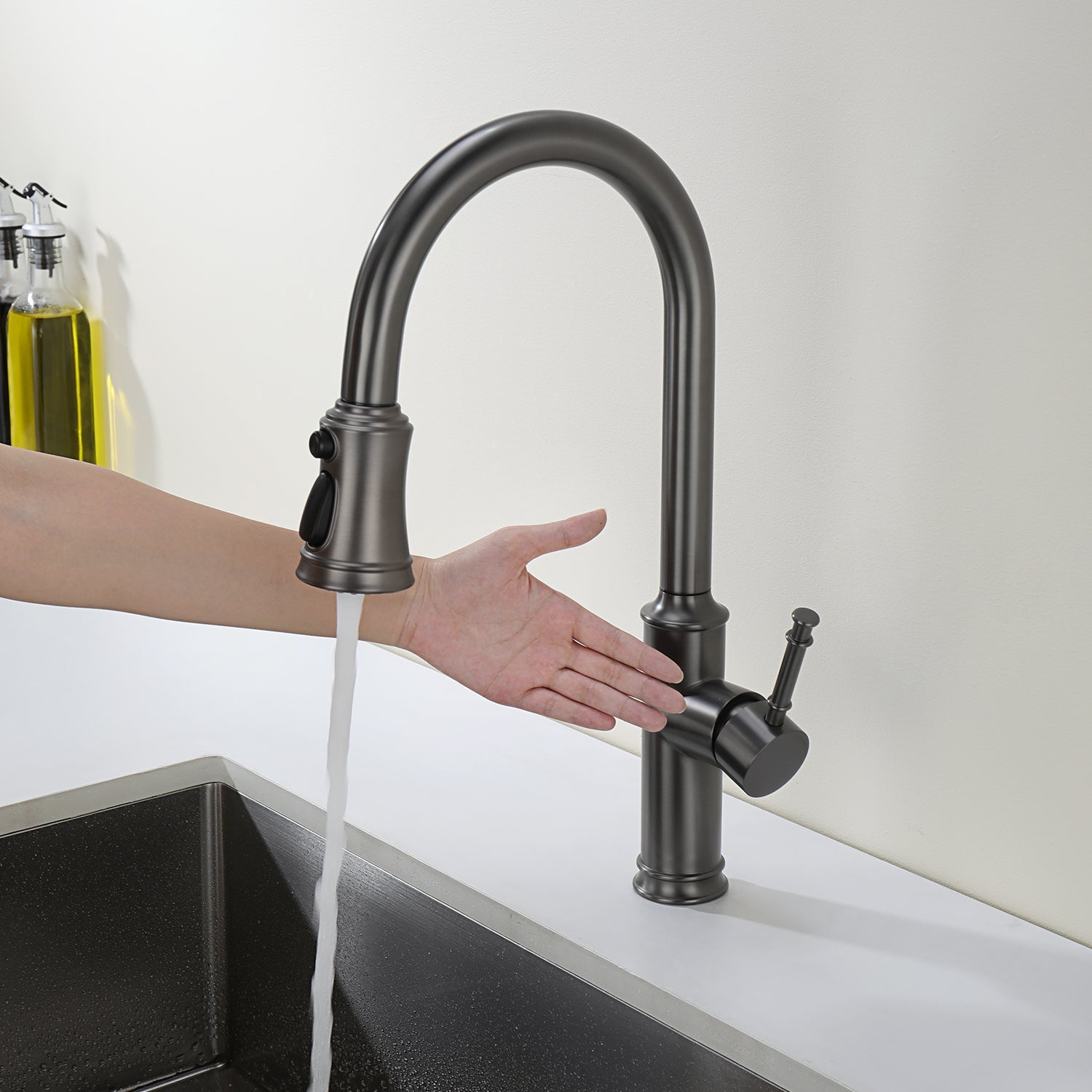 Lefton Automatic Sensor & Pull - Down Kitchen Faucet - KF2210 - Kitchen Faucets - Lefton Home