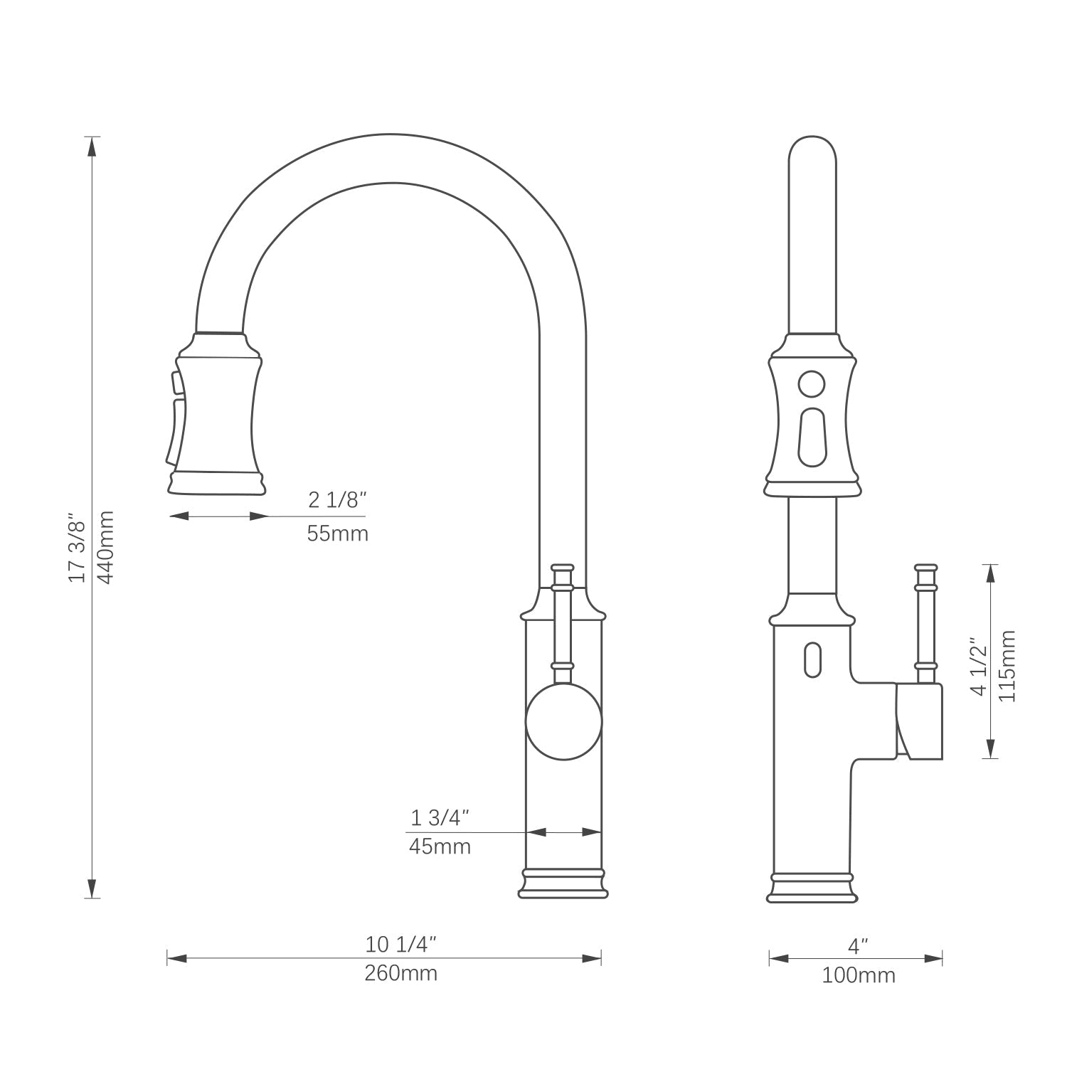 Lefton Automatic Sensor & Pull - Down Kitchen Faucet - KF2210 - Kitchen Faucets - Lefton Home