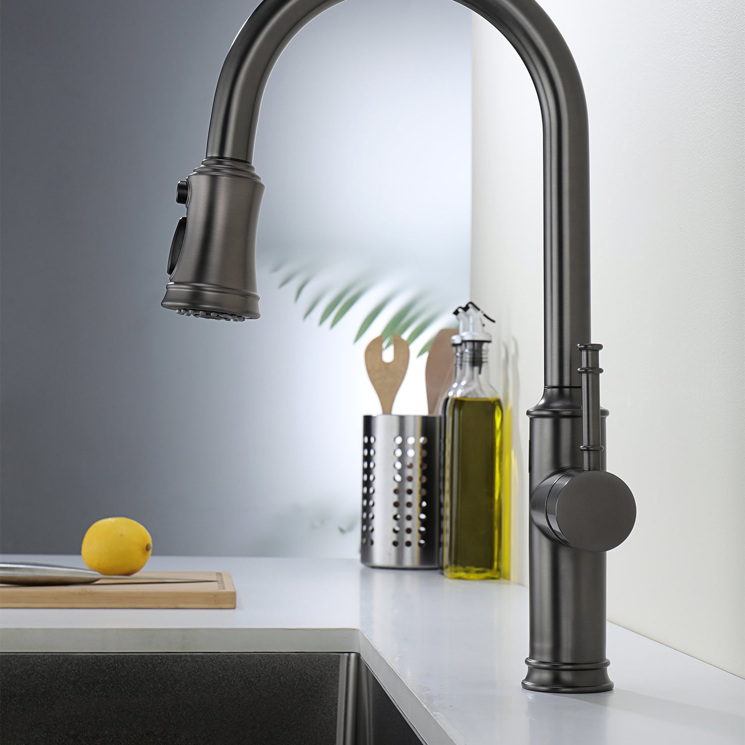 Lefton Automatic Sensor & Pull - Down Kitchen Faucet - KF2210 - Kitchen Faucets - Lefton Home