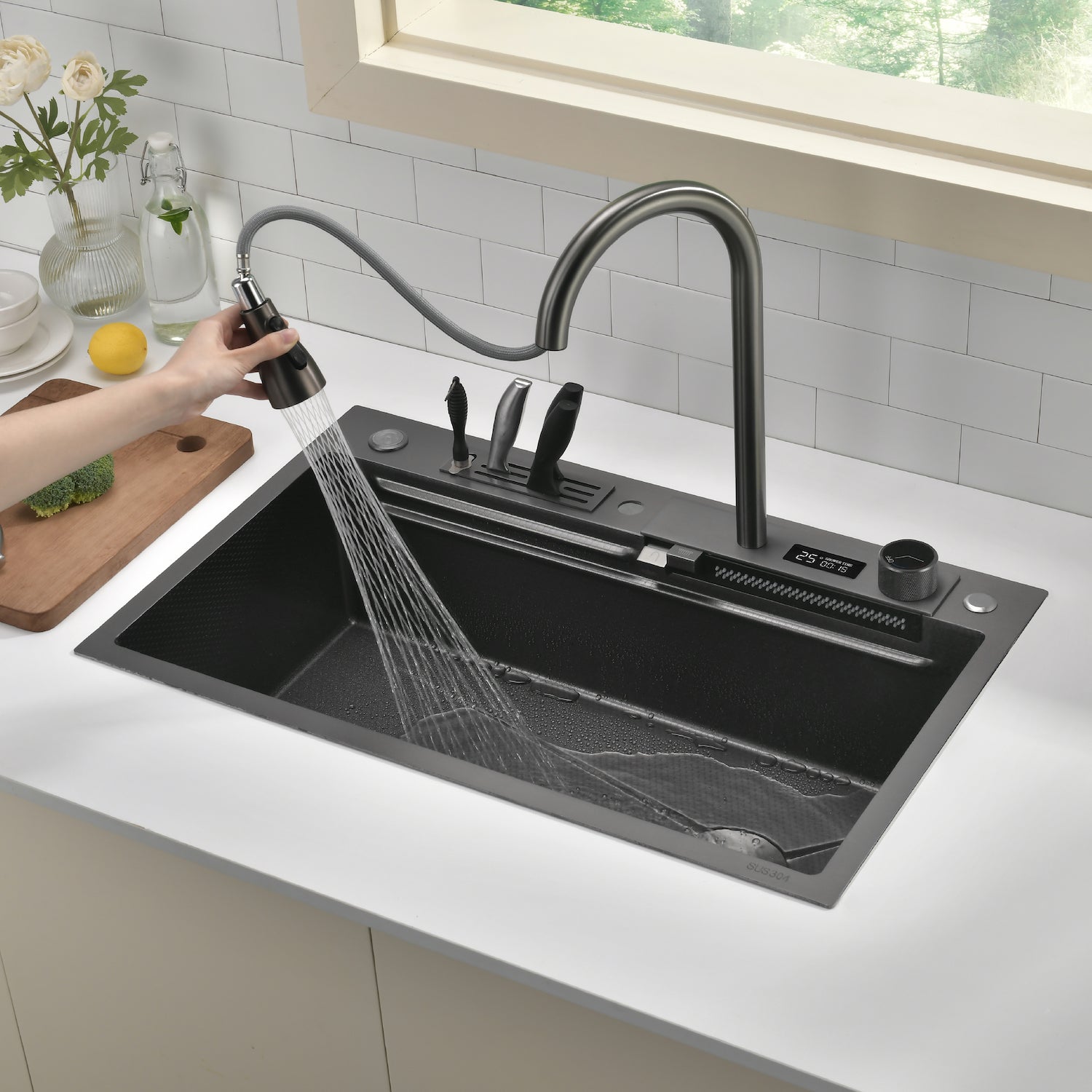 Refurbished - Lefton Workstation Kitchen Sink KS2204 - 2B - Kitchen Sinks - Lefton Home