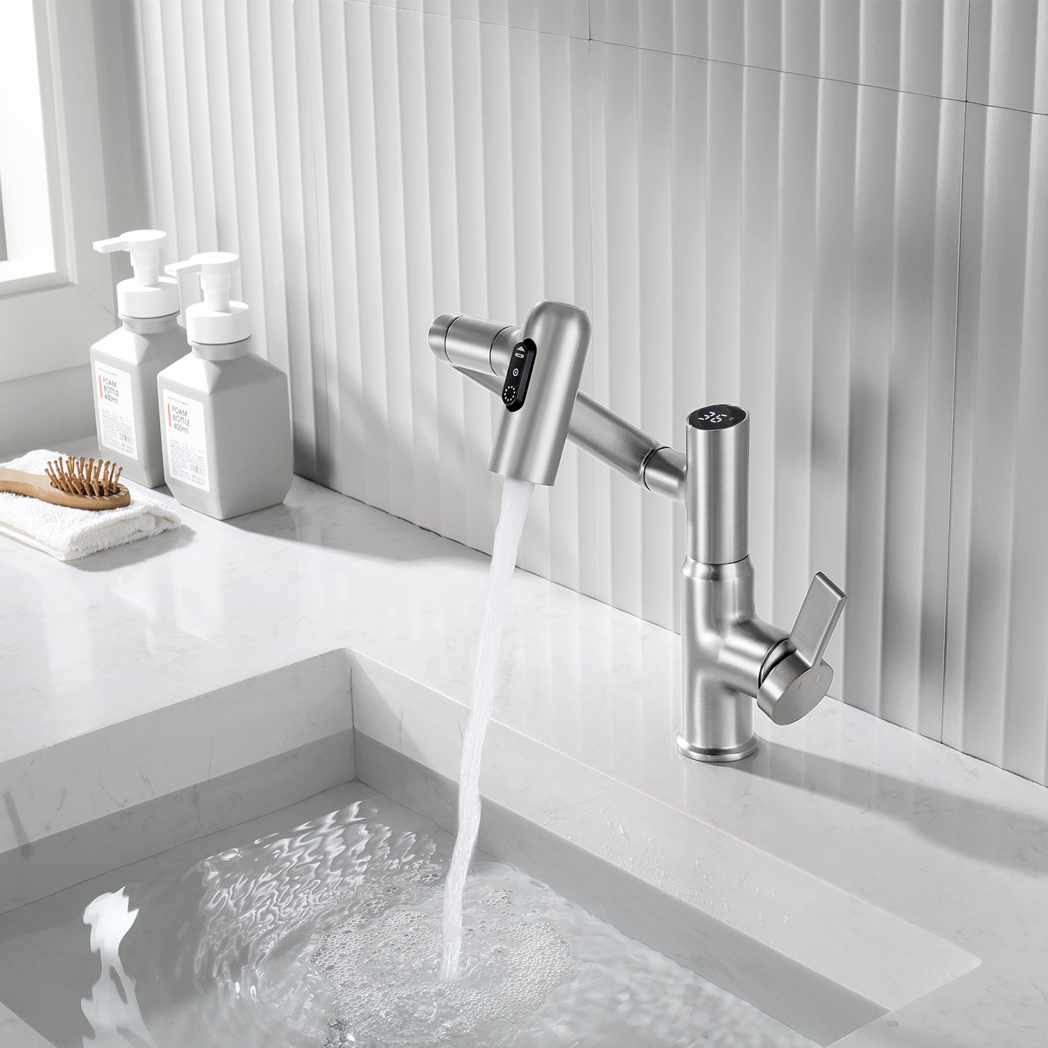 Lefton Single - Hole Rotatable Faucet with Temperature Display - BF2204 - Bathroom Faucets - Lefton Home