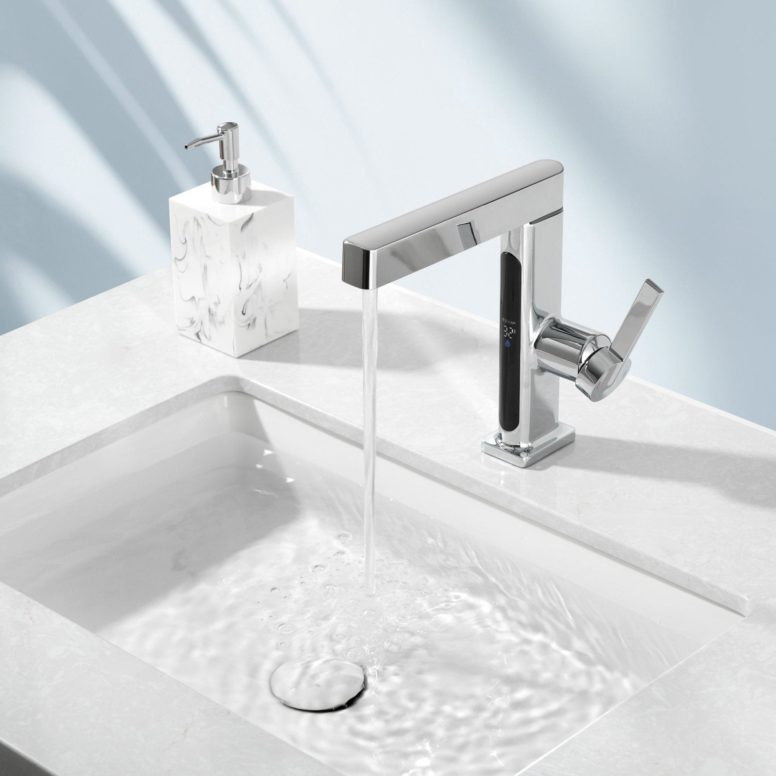 Lefton Single - Hole Pull - Out Faucet with Temperature Display - BF2206 - Bathroom Faucets - Lefton Home