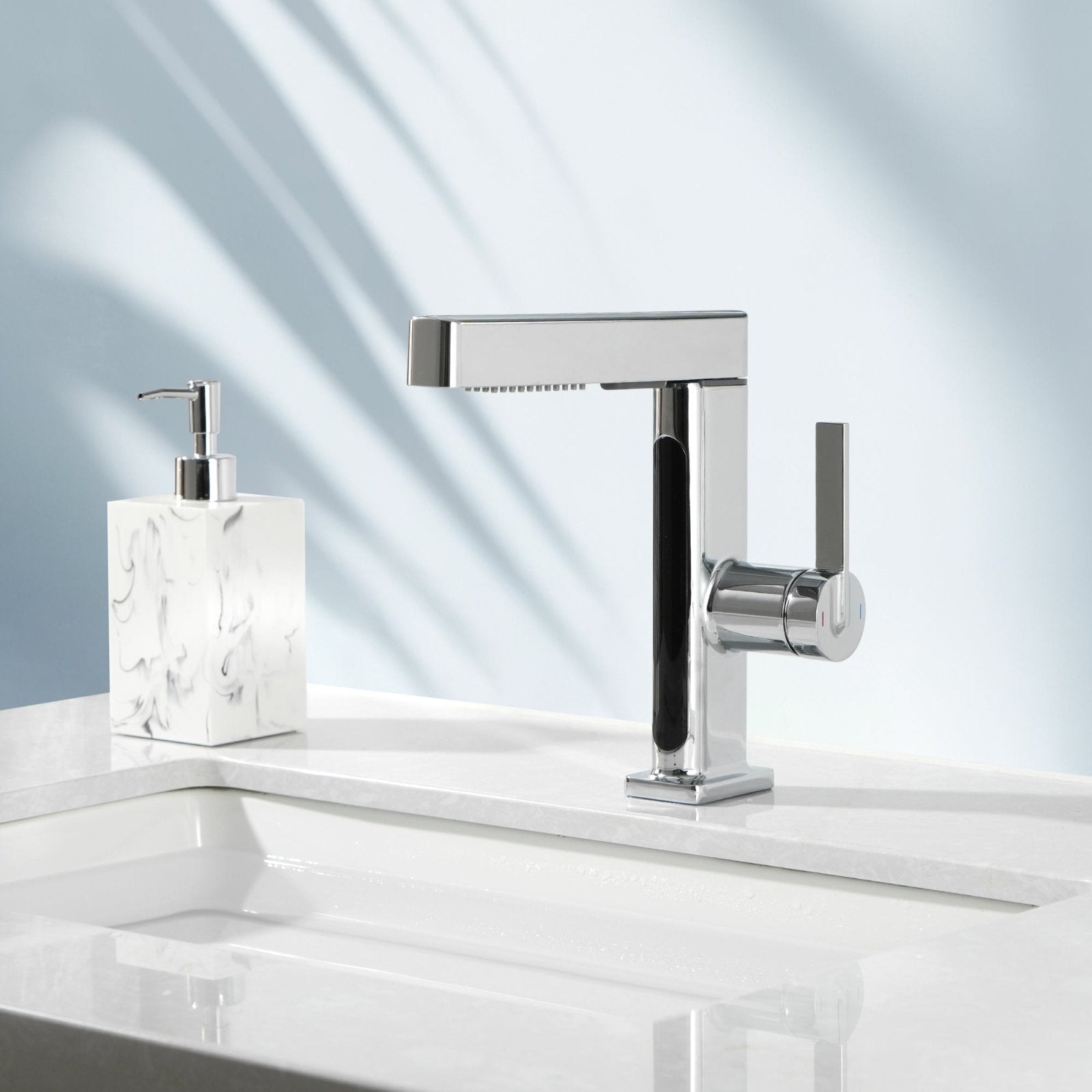 Lefton Single - Hole Pull - Out Faucet with Temperature Display - BF2206 - Bathroom Faucets - Lefton Home