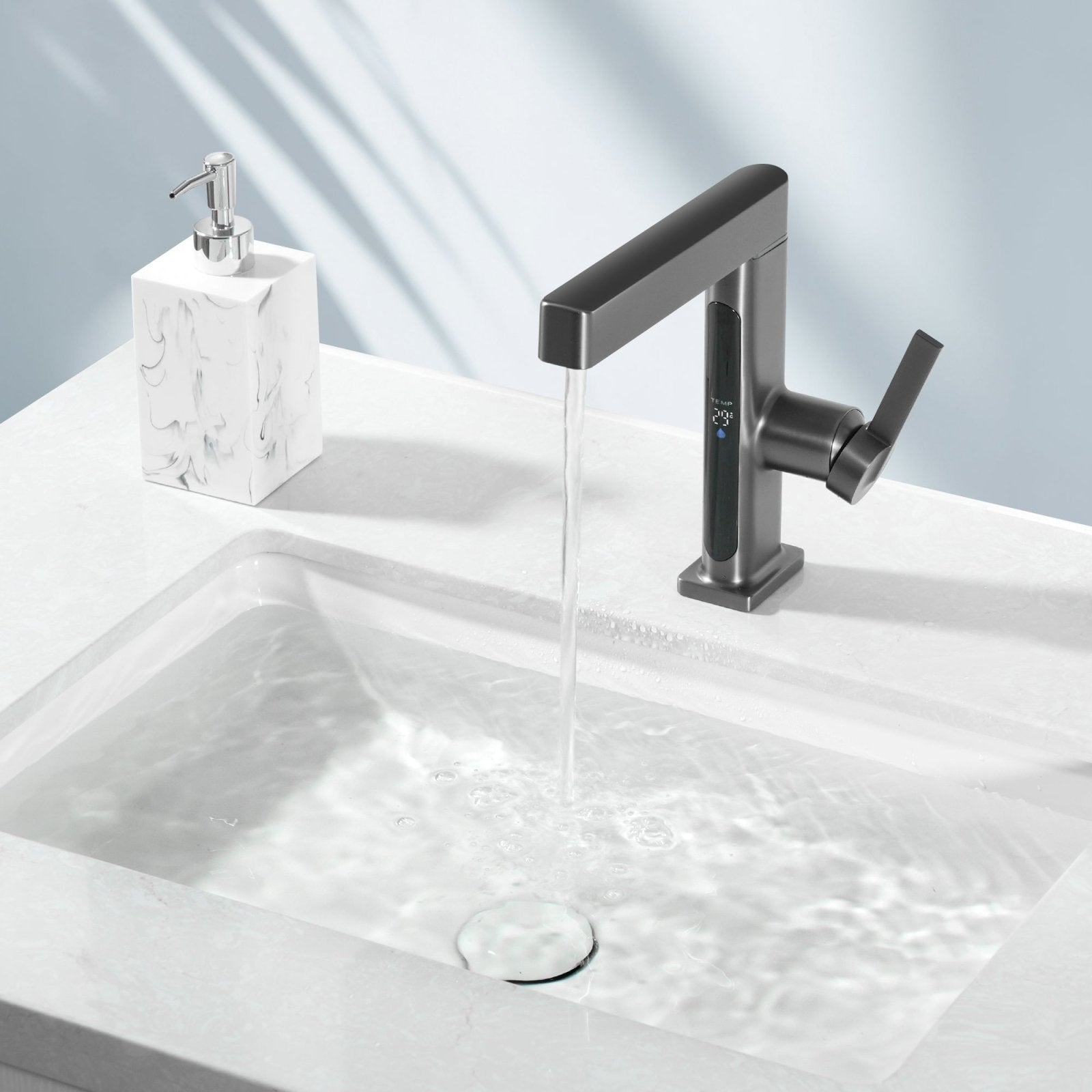 Lefton Single - Hole Pull - Out Faucet with Temperature Display - BF2206 - Bathroom Faucets - Lefton Home