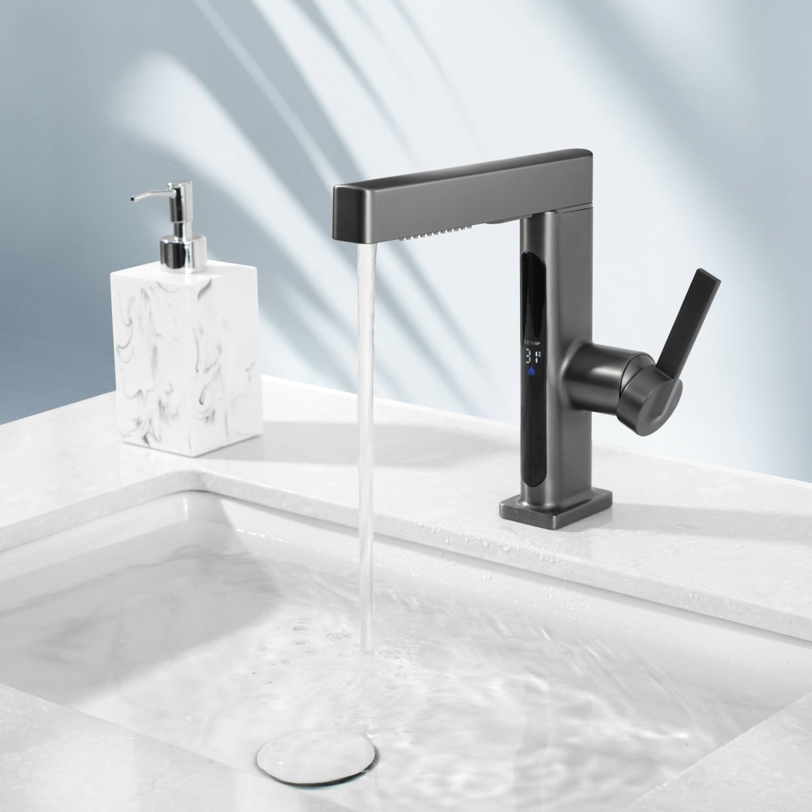 Lefton Single - Hole Pull - Out Faucet with Temperature Display - BF2206 - Bathroom Faucets - Lefton Home