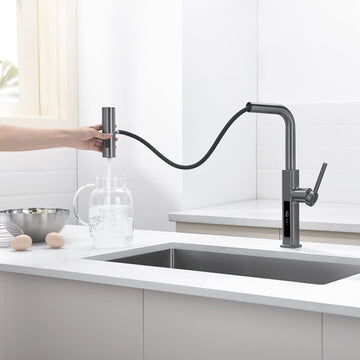 2023 Innovation Smart Waterfall Kitchen Faucet with Real-time Temperature  Display – Lefton Home