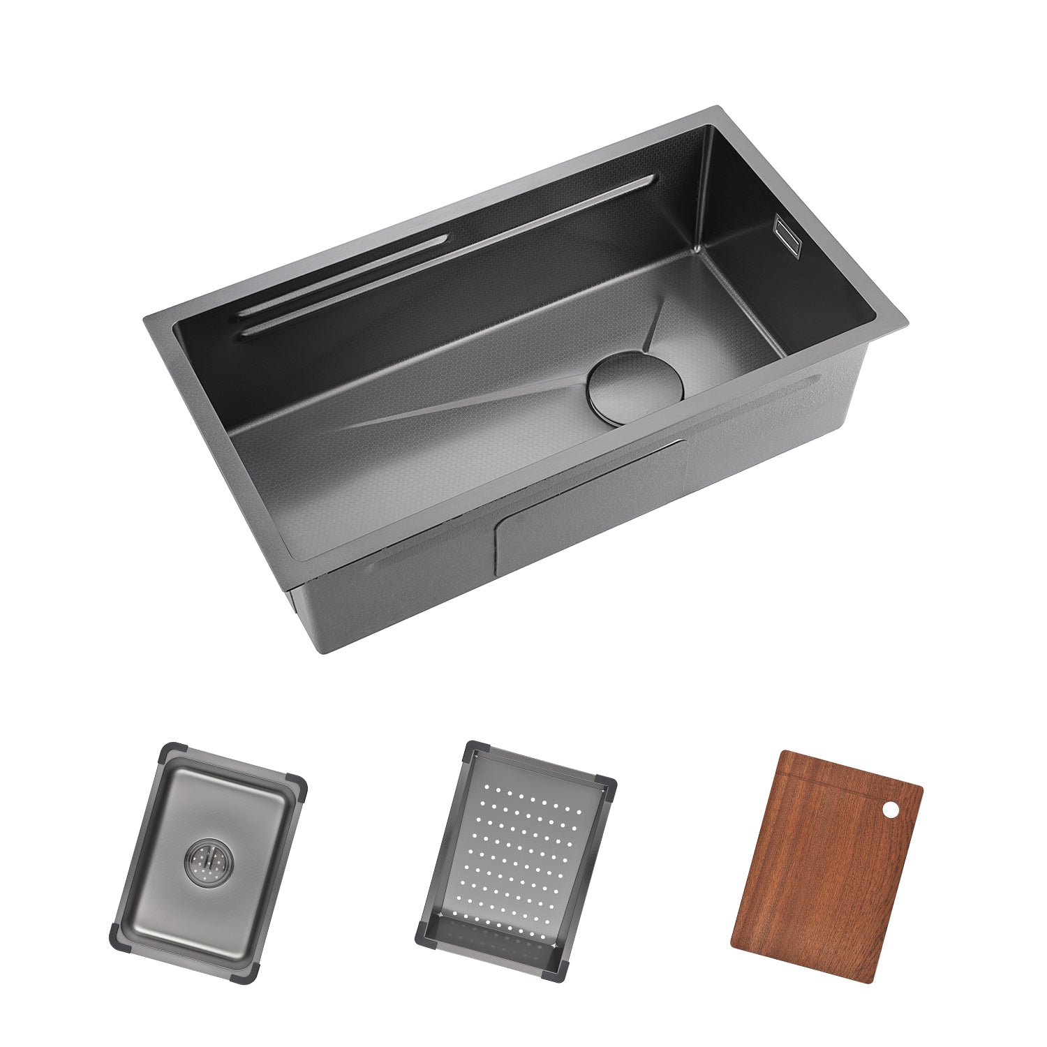 Lefton Single Bowl Honeycomb Embossed Anti - scratch Kitchen Sink - KS2201 - Kitchen Sinks - Lefton Home