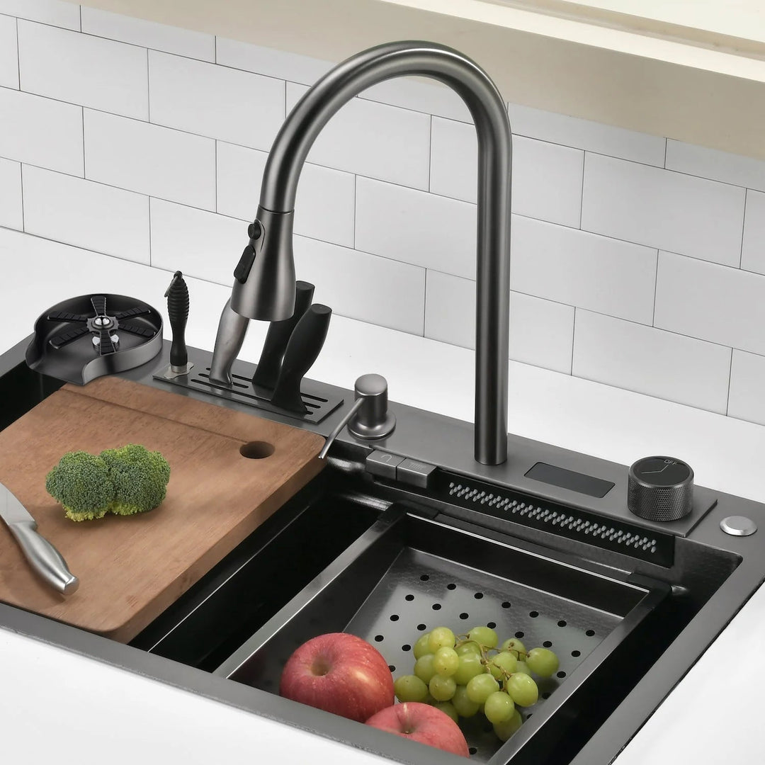 Modern Single Bowl Workstation Kitchen Sink Set Ks2204 – Lefton Home